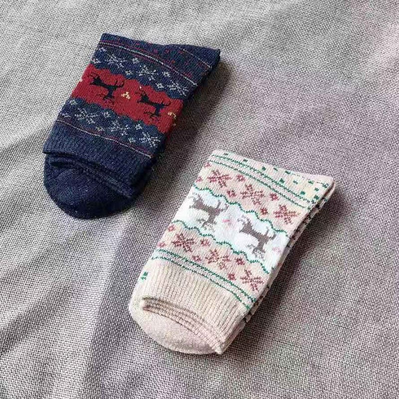 Autumn and winter warm female socks Christmas gold deer rabbit wool socks manufacturers wholesale
