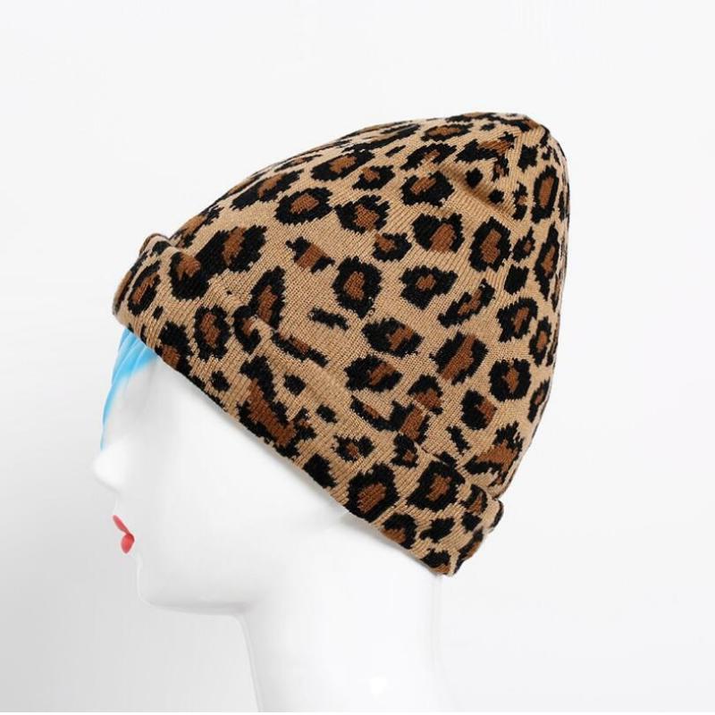 Beanies Brown Leopard Print Slim and Fit Winter Beanie