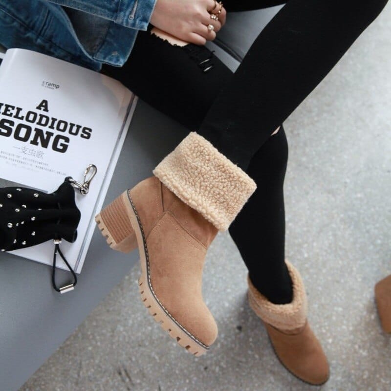 Boots Women Medium Heel Winter Boots