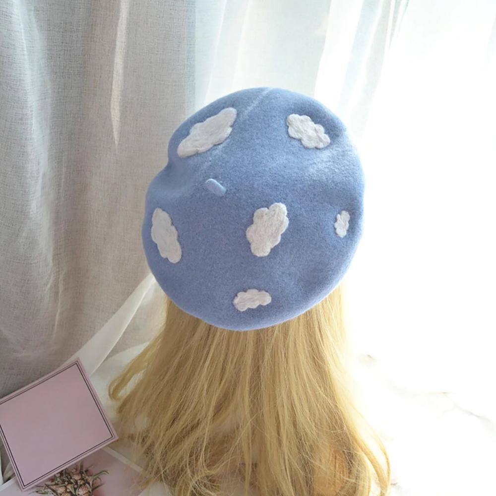 Caps and Hats Cute and Fluffy Clouds Beret Hat