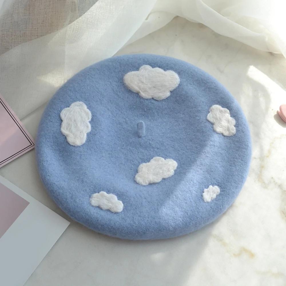 Caps and Hats Cute and Fluffy Clouds Beret Hat