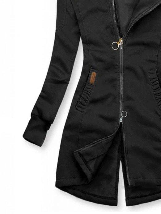 Hoodies&Sweatshirts Casual Solid Extended Hooded Jacket
