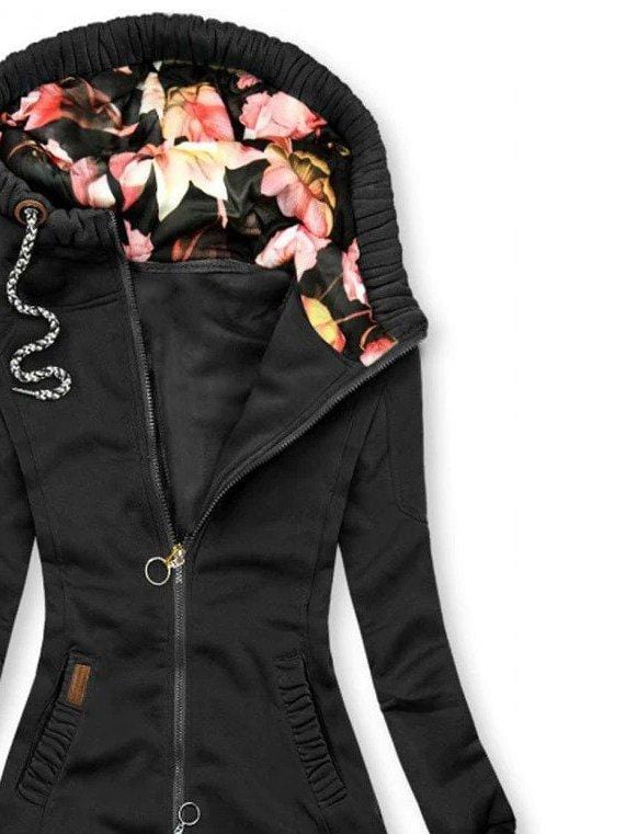 Hoodies&Sweatshirts Casual Solid Extended Hooded Jacket
