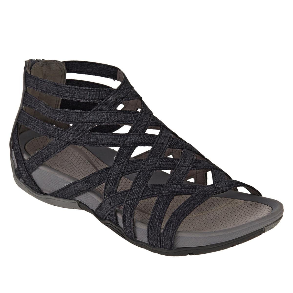 Sandals 2 / BLACK Elastic Strap Soft Sole Sandals
