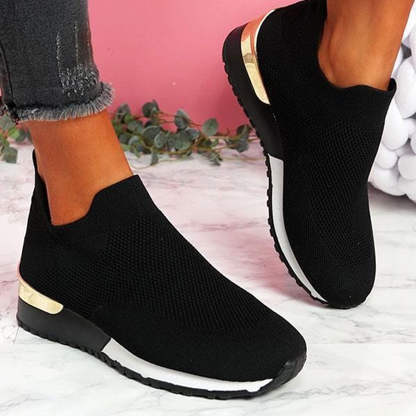 Sneakers 2 / Black Women Vulcanized Slip On Shoes