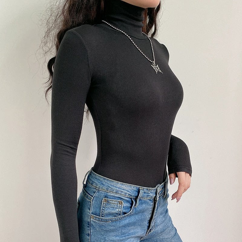 Sweat Shirt Women Long Sleeve Turtle Neck Shirt