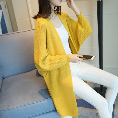 Sweater XXL / yellow Women Long Cardigan Autumn Sweater