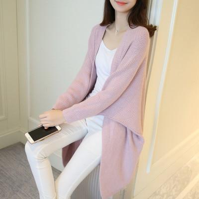 Sweater XXXL / Pink Women Long Cardigan Autumn Sweater