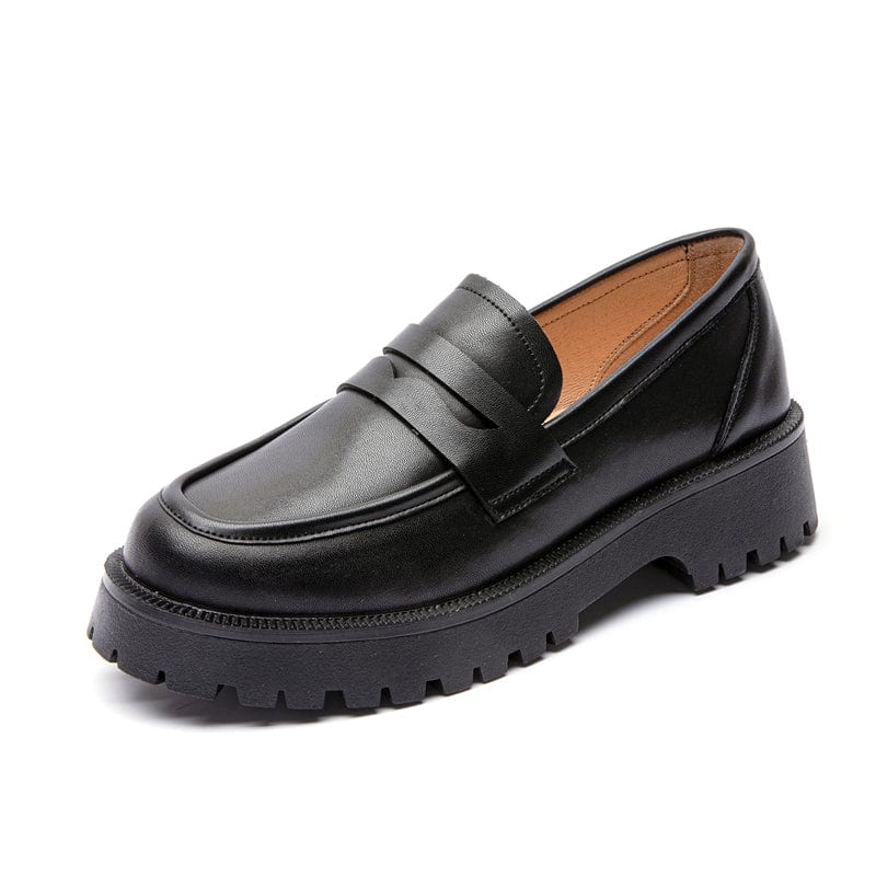 AIYUQI Spring Shoes Female British Style 2022 New Thick-soled College Style Casual Loafers Genuine Leather Fashion Shoes Girls