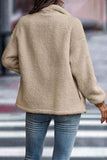 Autumn/winter long sleeve zipper pocket stitching plush women's coat