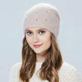 Beanies Light Coffee Elegant Bejeweled Winter Beanie