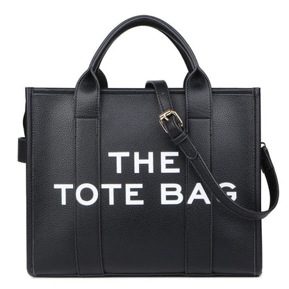 black The Traveler Tote bag For Women Crossbody Female Handbag New Solid Words Letter Leisure Large Bag PU Luxury Fashion for 2023