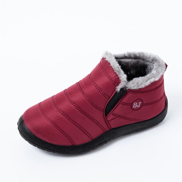 Boots 2 / Red Women Winter Waterproof Fur Shoes