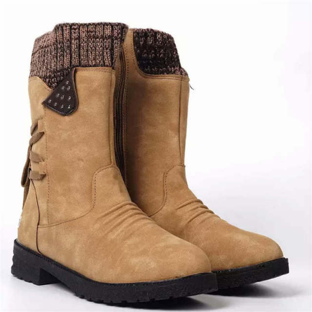 Boots Khaki / 4.5 Women Winter Platform Wedges Boots