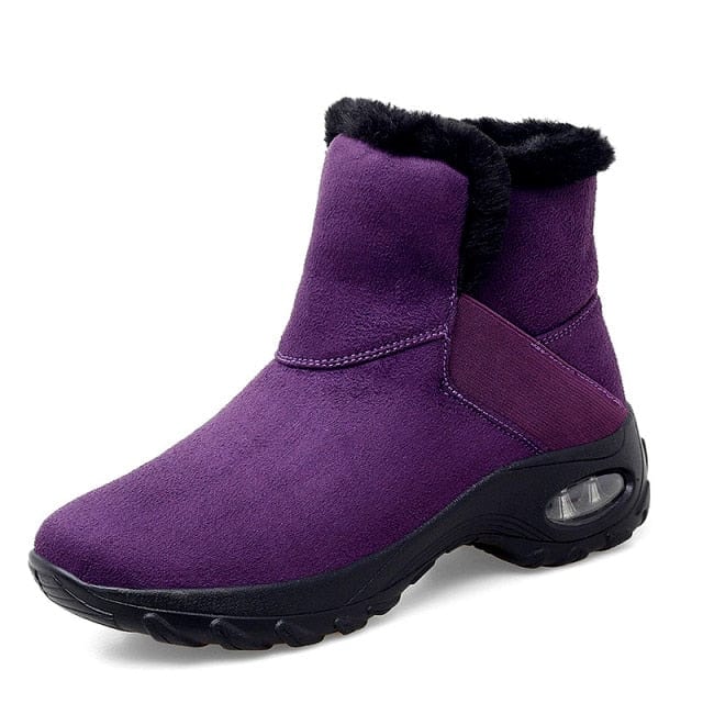 Boots Purple / 6.5 Women Winter Fur Ankle Boots