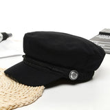 Caps and Hats Black Fashionable French Newsboy Cap Style Beret