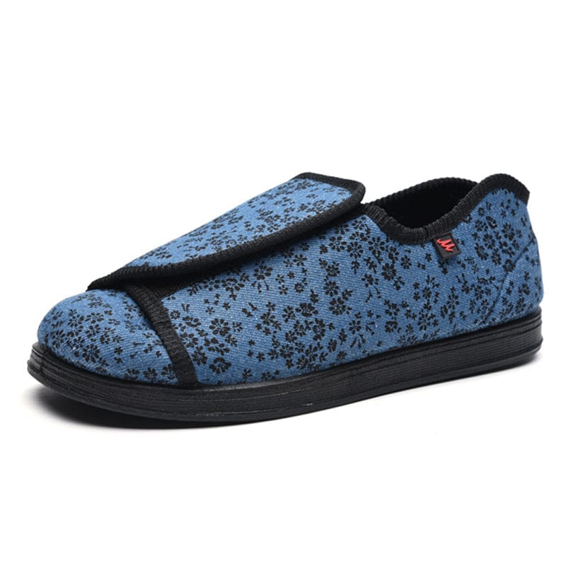 denim jacquard / 34 yards/inner length 220mm Zivago widened adjustable nursing shoes fat wide puffy gauze deformed thumb valgus comfortable flat shoes Wide Fit Adjustable Orthopaedic Shoes