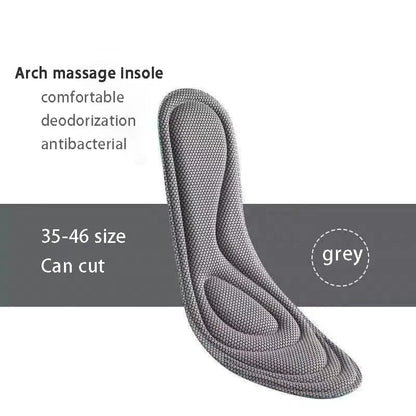Insole Gray / 43-44 Memory Foam Insoles for Men & Women With Nano Antibacterial Massage Sport