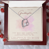 Jewelry 14k White Gold Finish / Luxury Box Forever Love Necklace For My Grand-Daughter