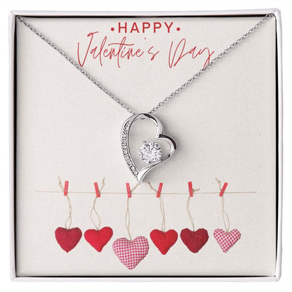 Jewelry 14k White Gold Finish / Standard Box Forever Love Necklace For My Valentine
