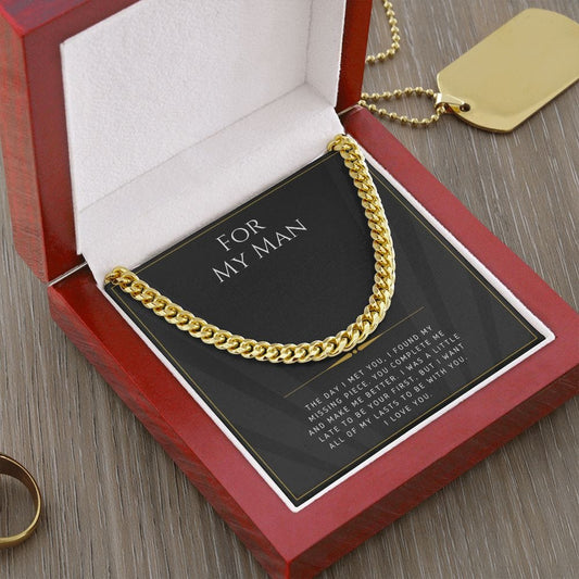 Jewelry 14K Yellow Gold Finish / Luxury Box Cuban Link Chain For My Man