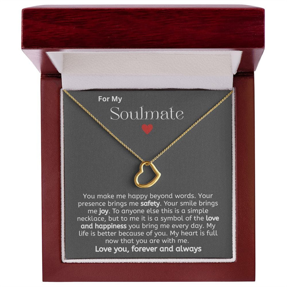 Jewelry 18k Yellow Gold Finish / Luxury Box Delicate Heart Necklace For My Soulmate