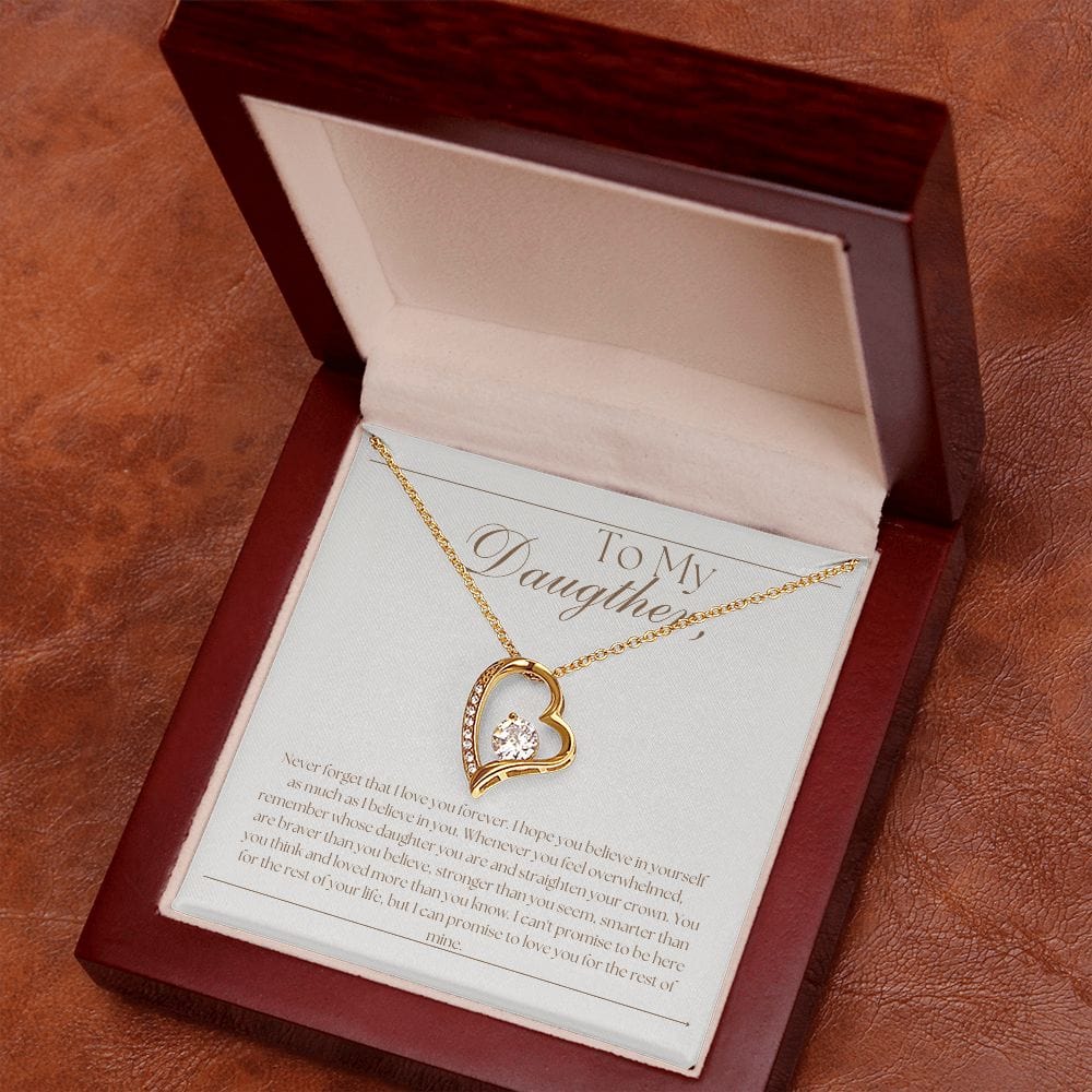 Jewelry 18k Yellow Gold Finish / Luxury Box Forever Love Necklace For My Daughter