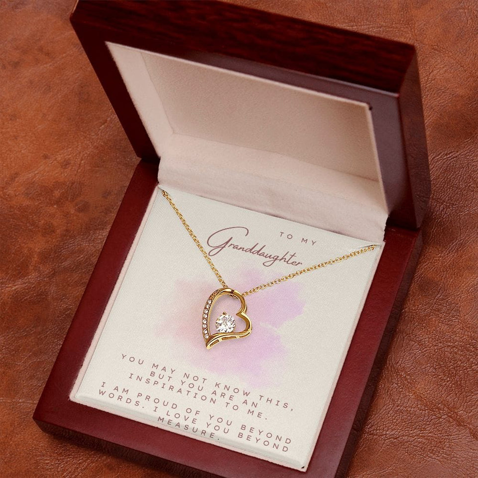 Jewelry 18k Yellow Gold Finish / Luxury Box Forever Love Necklace For My Grand-Daughter