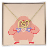 Jewelry 18K Yellow Gold Finish / Standard Box Interlocking Hearts necklace For My Valentine