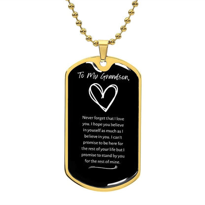 Jewelry Military Chain (Gold) / No Dog Tag For My Grandson - 1