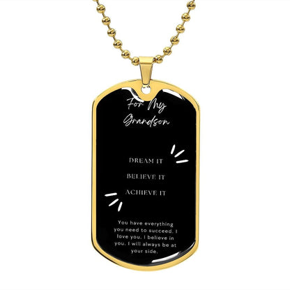 Jewelry Military Chain (Gold) / No Dog Tag For My Grandson