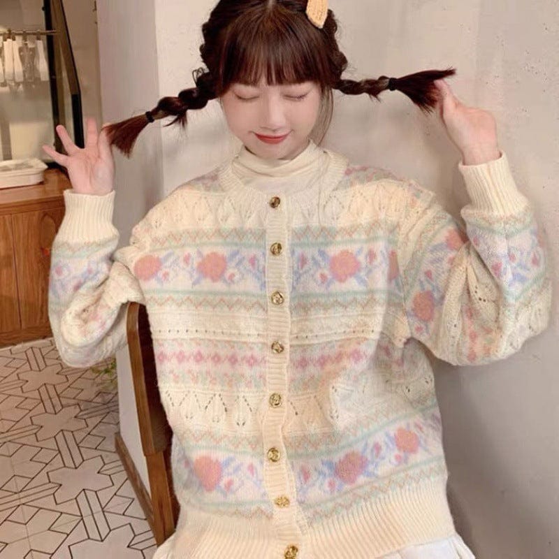Knitting cardigan female