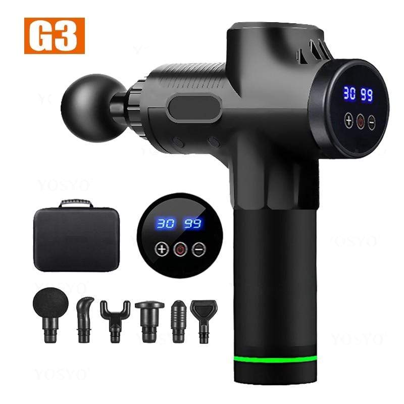 Massage gun New1-LCD-Black Massage Gun (Deep Muscle Massager) for Pain Relief with LCD Display UK
