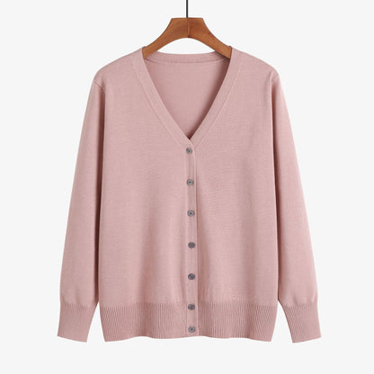 pink / L Women Sweater Coat Solid