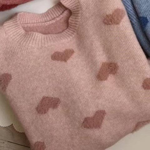 pink / XL 'Love Hearts' Jumper