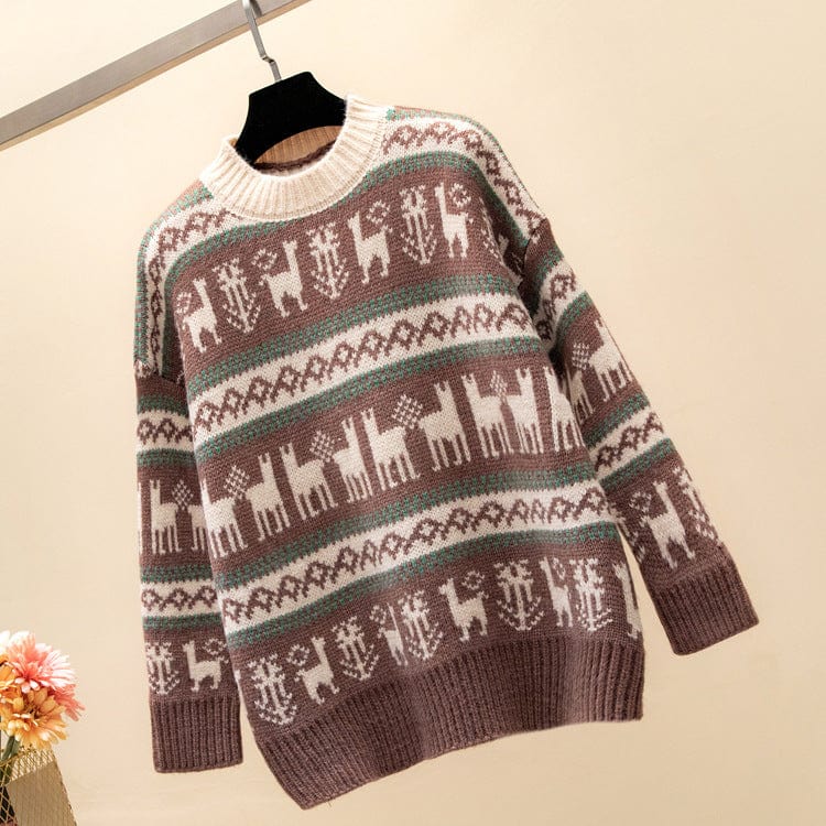 Pull de Noël Femme Lama