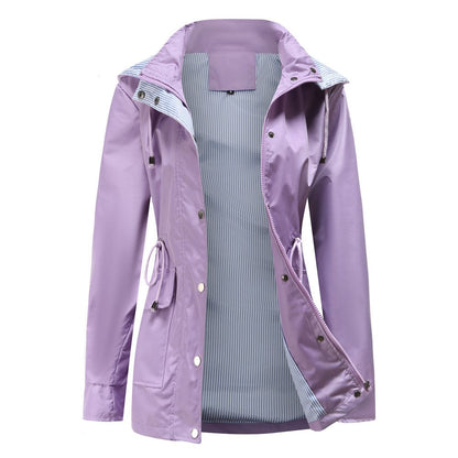 purple / L detachable hood trench coat Women's Cross border Women's oversize Amazon trench coat