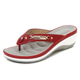 Red / US 5 Soft Bottom Massage Orthopedic Flip-Flops