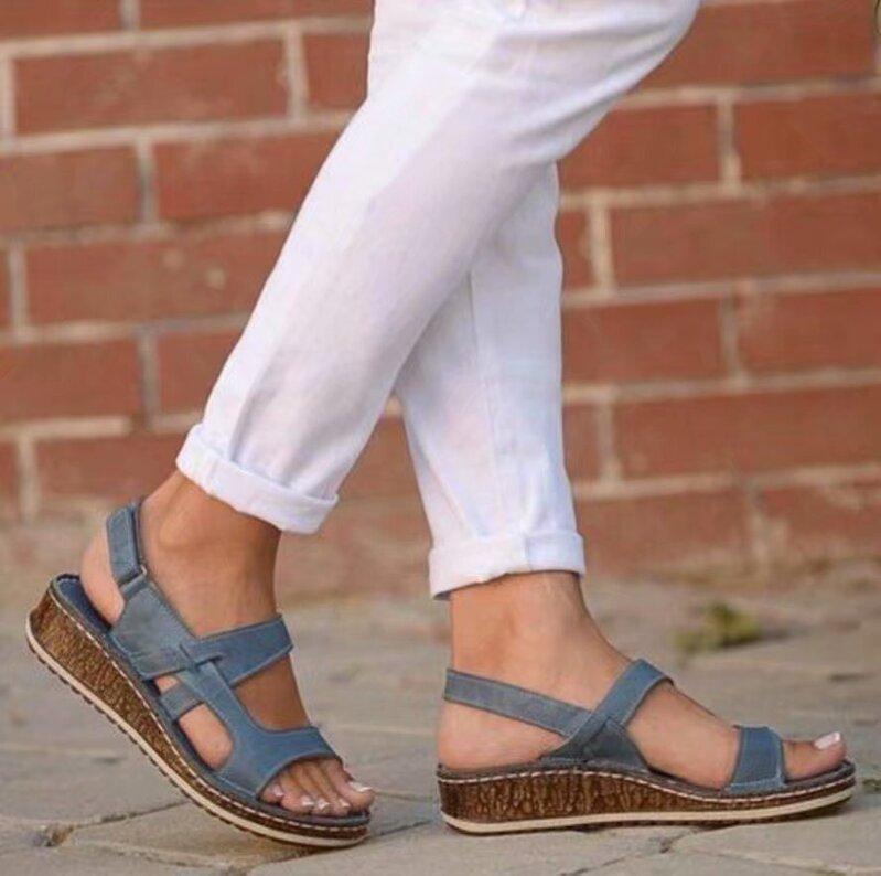 Sandals 2.5 / BLUE Women Orthopedic Summer Vintage Sandals
