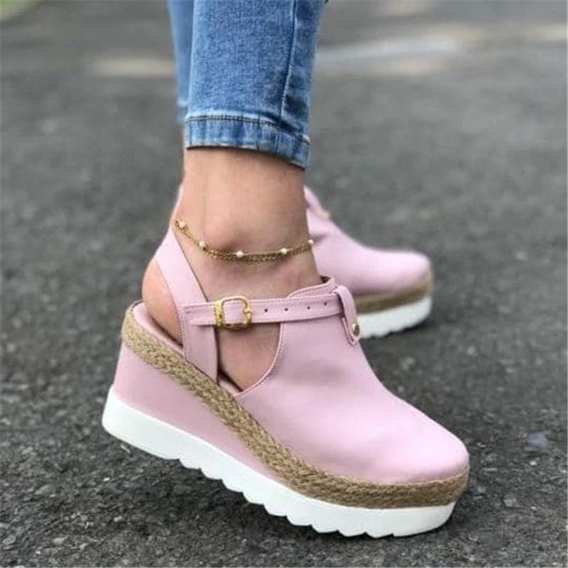 Sandals Fashion Antiskid Wedge Heel Suede Shoes For Women