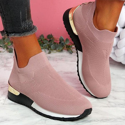 Sneakers 2 / Pink Women Vulcanized Slip On Shoes