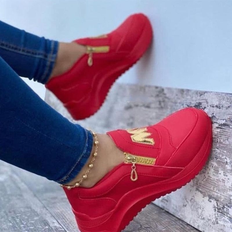 Sneakers 2 / Red Women Chunky Platform Boots