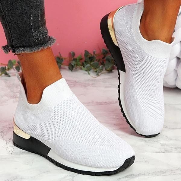 Sneakers 2 / White Women Vulcanized Slip On Shoes