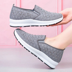 Sneakers Women Flat Mesh Crystal Sneakers