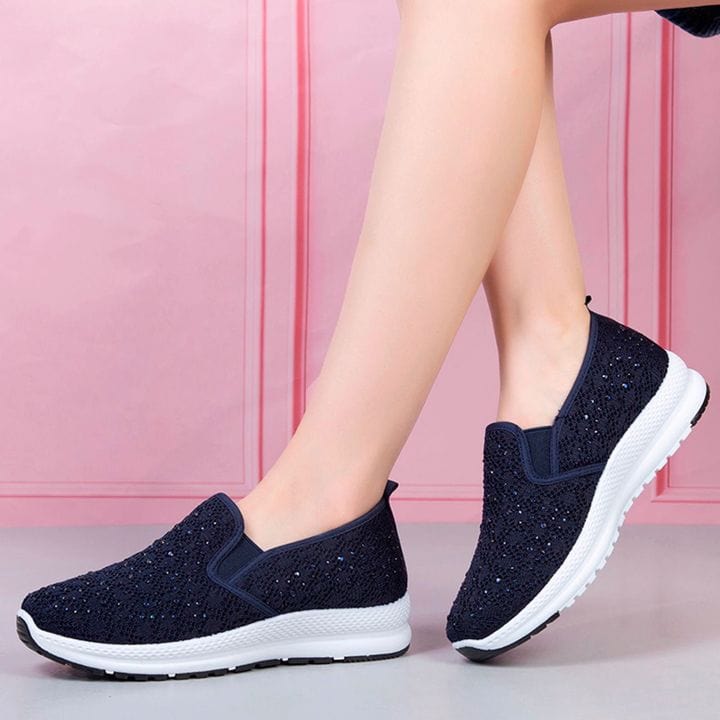 Sneakers Women Flat Mesh Crystal Sneakers