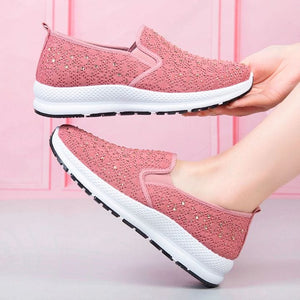 Sneakers Women Flat Mesh Crystal Sneakers