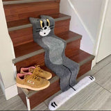 Special-shaped carpet thick imitation cashmere anime creative design stairwell mat cat funny floor mat rugs for bedroom