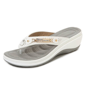 White / US 5 Soft Bottom Massage Orthopedic Flip-Flops